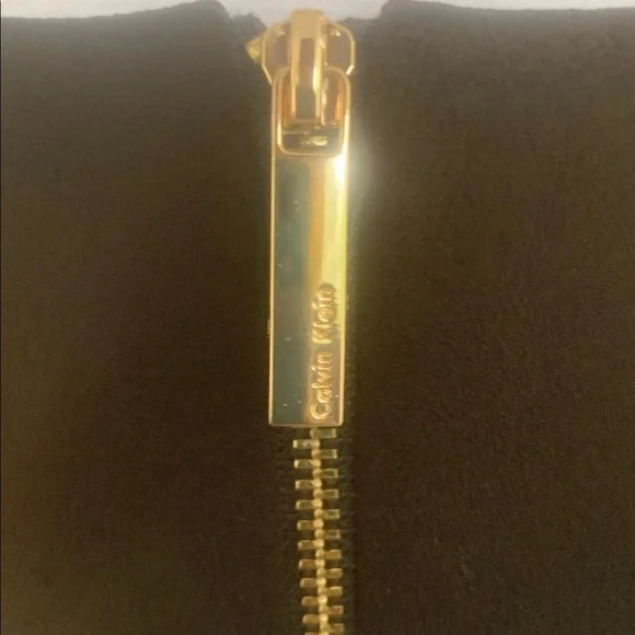 Calvin Klein Black dress with bell sleeves lined in white - Picture 6 of 6